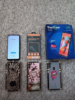 Tracfone Samsung Galaxy A11 with box + accessories